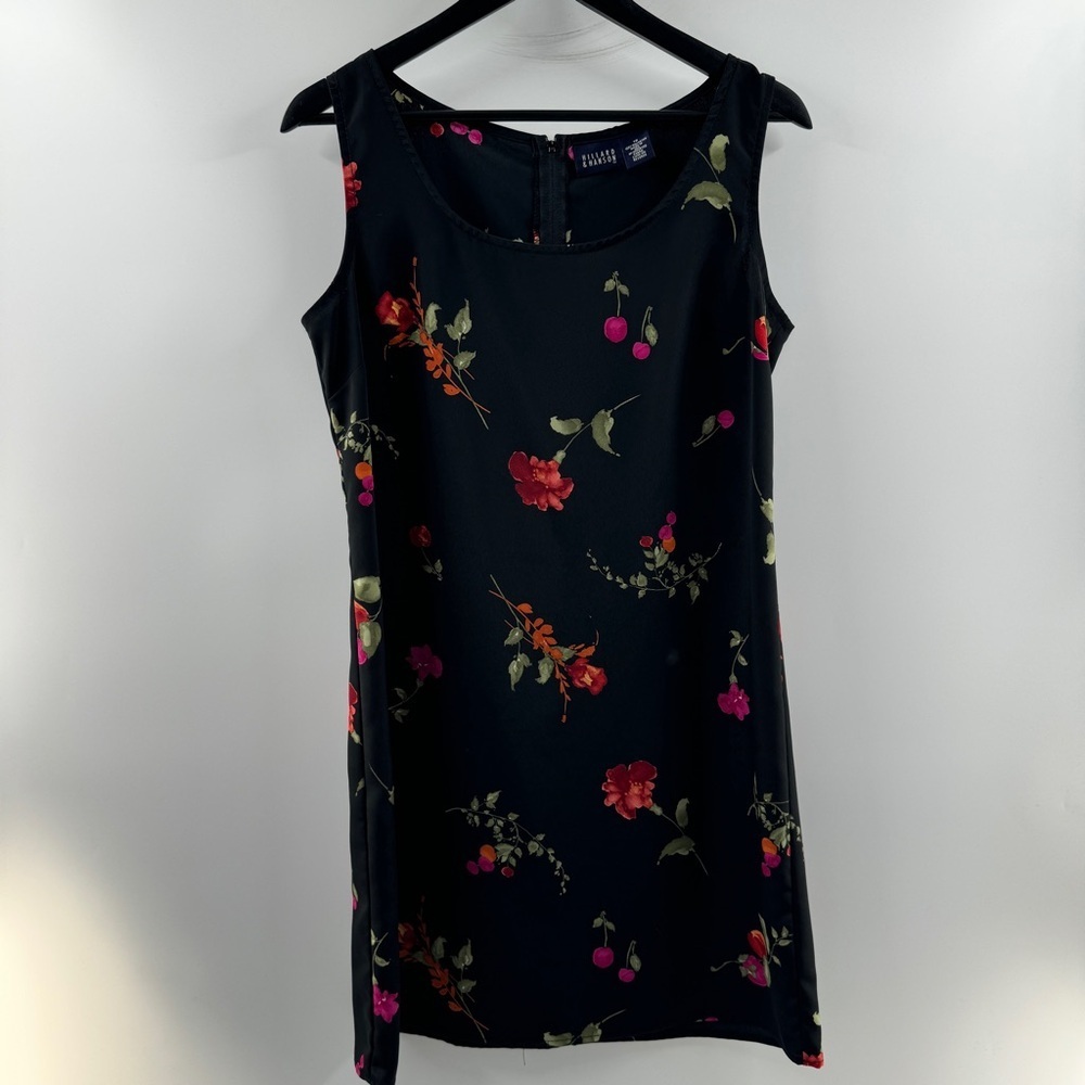 Hillard & Hanson Black Floral Dress Size 10